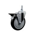 Service Caster 5 Inch Black Polyurethane 38 Inch Threaded Stem Caster with Brake SCC-TS20S514-PPUB-BLK-PLB-381615